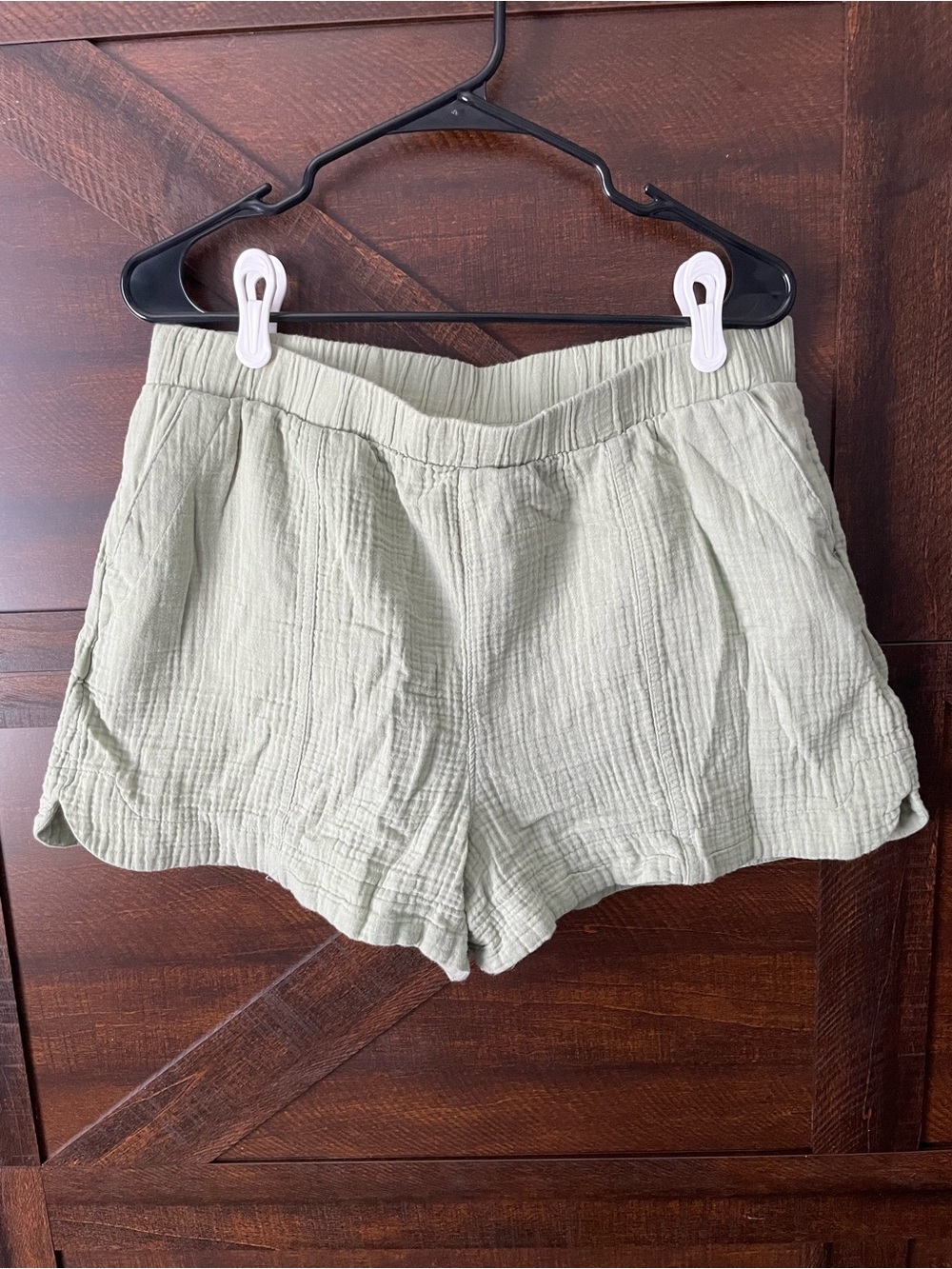 Universal Thread Light Sage Green High-Waist Gauze Shorts